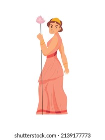 Greek god composition with isolated human character of ancient mythological character on blank background vector illustration