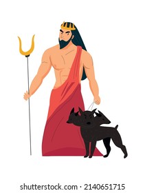Greek god composition with isolated human character of ancient mythological character on blank background vector illustration