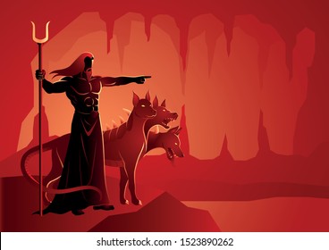 Greek god and goddess vector illustration series, Hades, the god of the dead and the king of the underworld svg