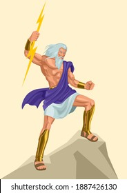 Greek god and goddess vector illustration series, Zeus, the Father of Gods and men