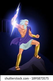 Greek god and goddess vector illustration series, Zeus, the Father of Gods and men