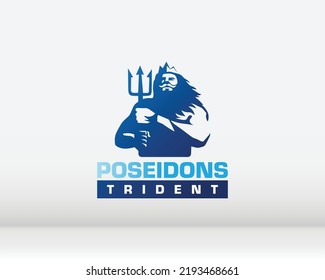 Greek god and goddess vector illustration series, Poseidon was one of the Twelve Olympians in ancient Greek religion and myth, god of the sea, storms, earthquakes and horses