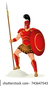 Greek god and goddess vector illustration series, Ares, god of war. He is one of the Twelve Olympians, and the son of Zeus and Hera