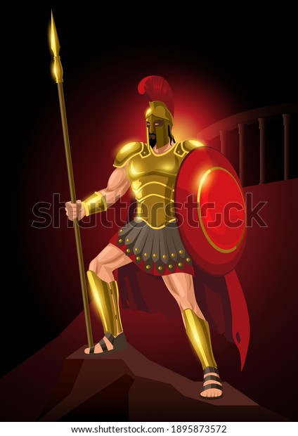 Greek god and goddess vector illustration series,\
Ares, is the Greek god of war. He is one of the Twelve Olympians,\
and the son of Zeus and\
Hera