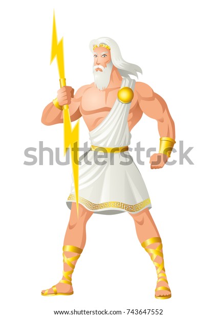 ギリシャの神と女神のベクターイラストシリーズ ゼウス 神と人の父 のベクター画像素材 ロイヤリティフリー