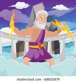 Greek God Thunder High Heaven Vector