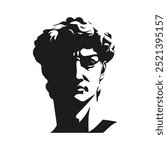 Greek god vector black silhouette