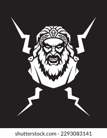 Greek God Zeus, Lightning Bolt Sigil Design