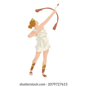 greek goddess artemis colorful vector