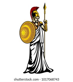 Greek Goddess Athena illustration vector template svg