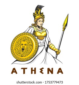 Greek Goddess Athena illustration vector template