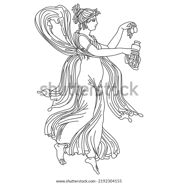 Vektor Stok Greek Goddess Mythology Illustration Vector Isolated Tanpa Royalti 2192304155 2034