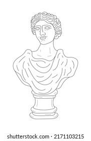 Greek Goddess Vector Line Art Style Stock Vector (Royalty Free ...