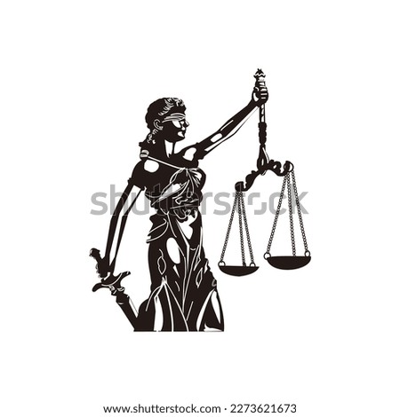 The Greek Goddess of Wisdom Silhouette, Vector illustration