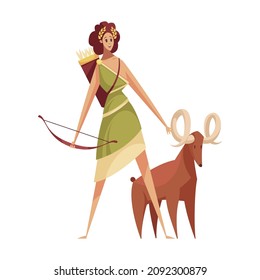 Greek gods mythical creatures composition with isolated human character of ancient god vector illustration