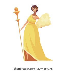 Greek gods mythical creatures composition with isolated human character of ancient god vector illustration