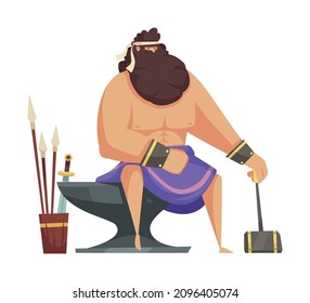 Greek gods mythical creatures composition with isolated human character of ancient god vector illustration