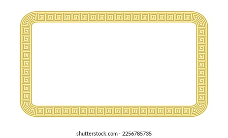 Greek gold meander vector frame
