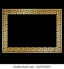 Greek Gold style border frame square frame with seamless vector illustration