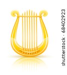 greek golden lyre vector illustration isolated on white background
