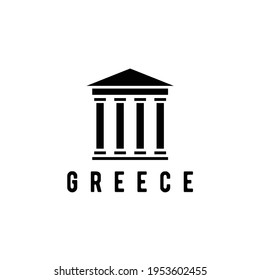 grecia grecia vieja construcción templo silueta logo diseño vector ilustración