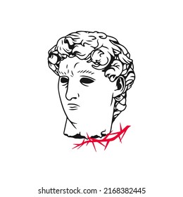 greek head vector with thorn