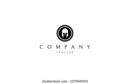 Greek Helmet Abstract Black vector logo 7 design