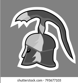 Greek helmet grey color sticker