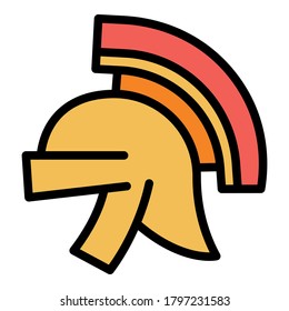 Greek helmet icon. Outline greek helmet vector icon for web design isolated on white background