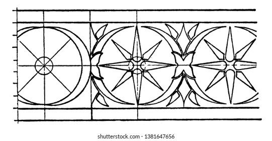 La banda griega Hydria Rosette es un diseño del cuello, es una flor griega de hidria, dibujo vintage o grabado.