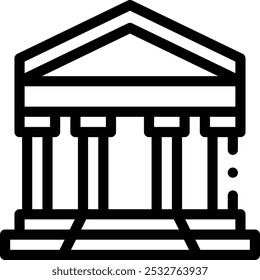 Icono griego. Diseño De Estilo Lineal Delgado Aislado Sobre Fondo Blanco