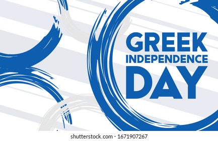 Greek Independence Day 25 March. Poster, Greeting card, banner, background design. Vector illustration eps 10
