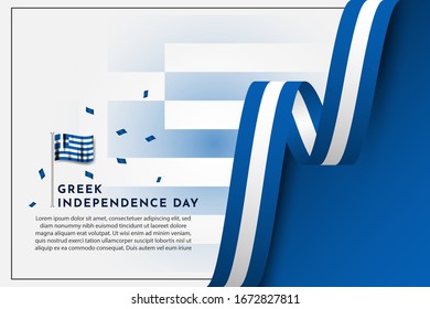 Greek Independence day illustration template design. Vector Eps 10
