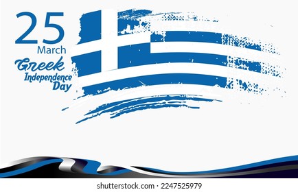 Greek Independence Day. National happy holiday, celebrated annual in March 25. Greece flag