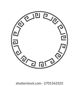 greek inspired circular frame linear vector illustration