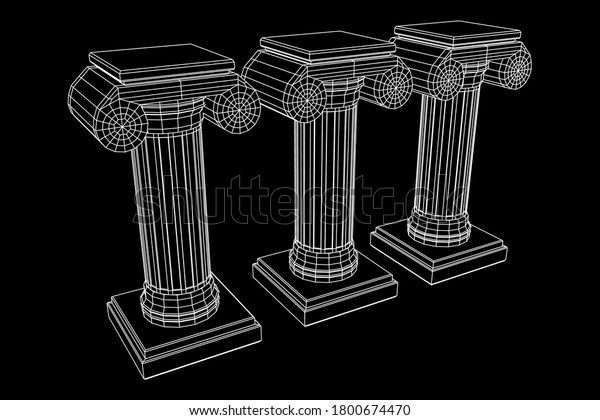 Greek Ionic Column Ancient Pillars Roman Stock Vector Royalty Free 1800674470 Shutterstock