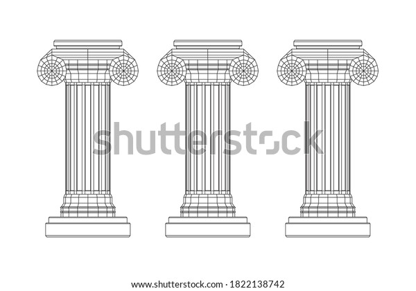 Greek Ionic Column Ancient Pillars Roman Stock Vector Royalty Free 1822138742 Shutterstock