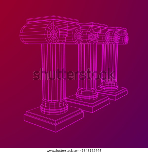 Greek Ionic Column Ancient Pillars Roman Stock Vector Royalty Free 1848192946 Shutterstock