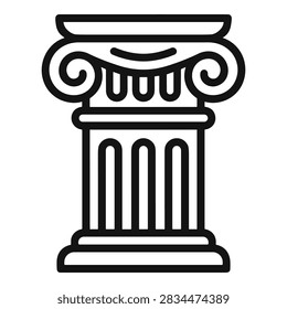 Greek ionic column vector line icon