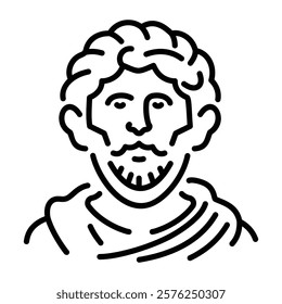 Greek judge icon in linear style 