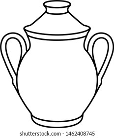 Greek jug icon in outline style. Coloring template for modification and customizing  according to a specific task.