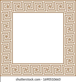 Greek key border frame. Abstract geometric. Vector