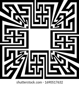 Marco fronterizo de clave griega. Geométrico abstracto. Vector