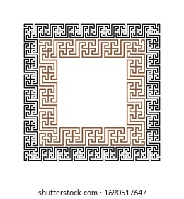 Greek key border frame. Abstract geometric. Vector