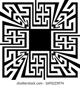 Marco fronterizo de clave griega. Geométrico abstracto. Vector
