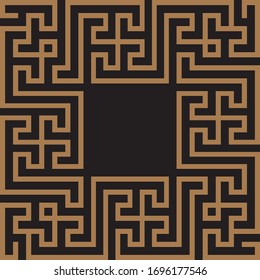 Marco fronterizo de clave griega. Geométrico abstracto. Vector