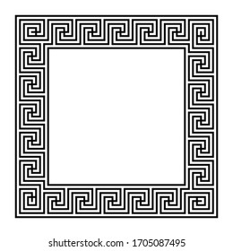 Greek key border frame. Abstract geometric. Vector