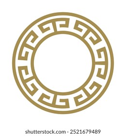 greek key border, greek ornament circle shape