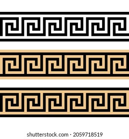 Greek key border set. Clipart image isolated on white background. Clipart image