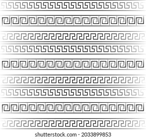 Greek key border vector with background art